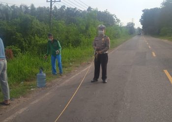 Polisi menggelar olah TKP kasus kecelakaan di Kabupaten Batanghari beberapa waktu lalu. (Dokumen)
