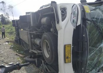 Kecelakaan bus di Jalintim Muba