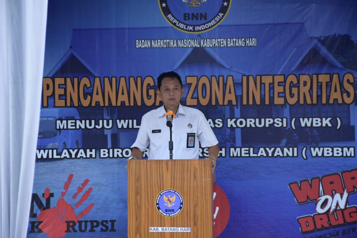 Kepala BNNK Batanghari, AKBP Zuhairi dalam Sambutan