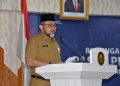 Sekda Provinsi Jambi Sudirman saat buka acara Bimtek(Poto Supri G12)