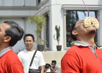 Ketua DPRD Provinsi Jambi Edi Purwanto saat ikut lomba(Poto ist)