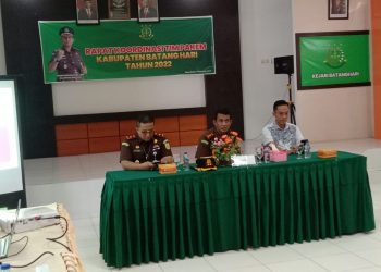Kajari Batanghari Sugih Carvallo saat pimpin rapat(Poto ist)