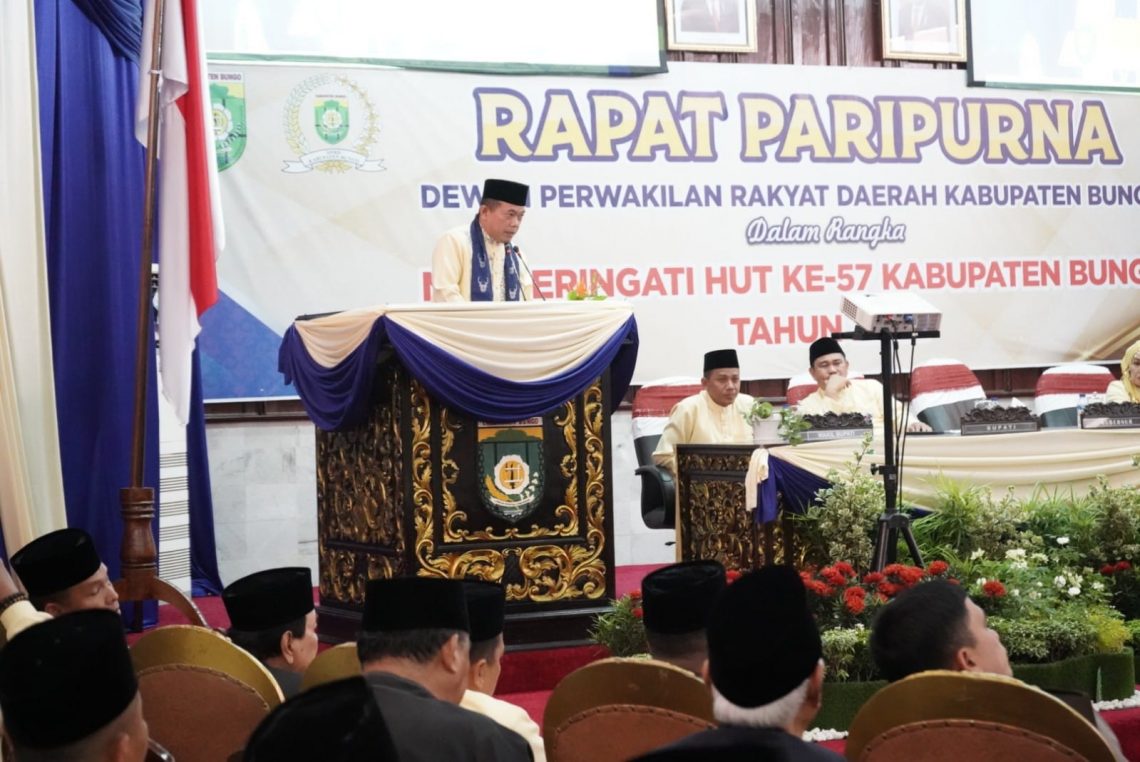 Gubernur Jambi Al Haris saat sambutan paripurna HUT Kabupaten Bungo(Poto ist)