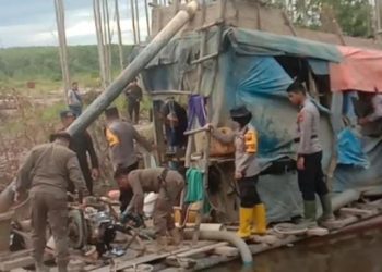 Tim gabungan saat grebek PETI di lokasi HP( Poto il G12)