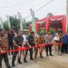 Pemotongan Pita penutupan karya bakti TNI dan persemian jalan sepanjang 42,7km oleh Gubernur Jambi,Pangdam II Sriwijaya,Danrem,Kapolda da Ketua DPRD(poto ist G12)
