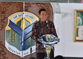 Bupati Batanghari Fadhil Arief dalam sambutan kenal pamit Dandim 0415/Jambi(Poto Hms G12)