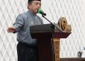 Gubernur Jambi Al Haris dalam sambutan Seminar Nasional DPD RKLA Provinsi Jambi(Poto Erit G12)
