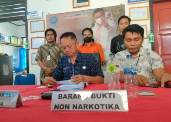 Kepala BNNK Batanghari AKBP M Zuhairi saat pimpin konferensi Pers(Poto Pirdana,G12)